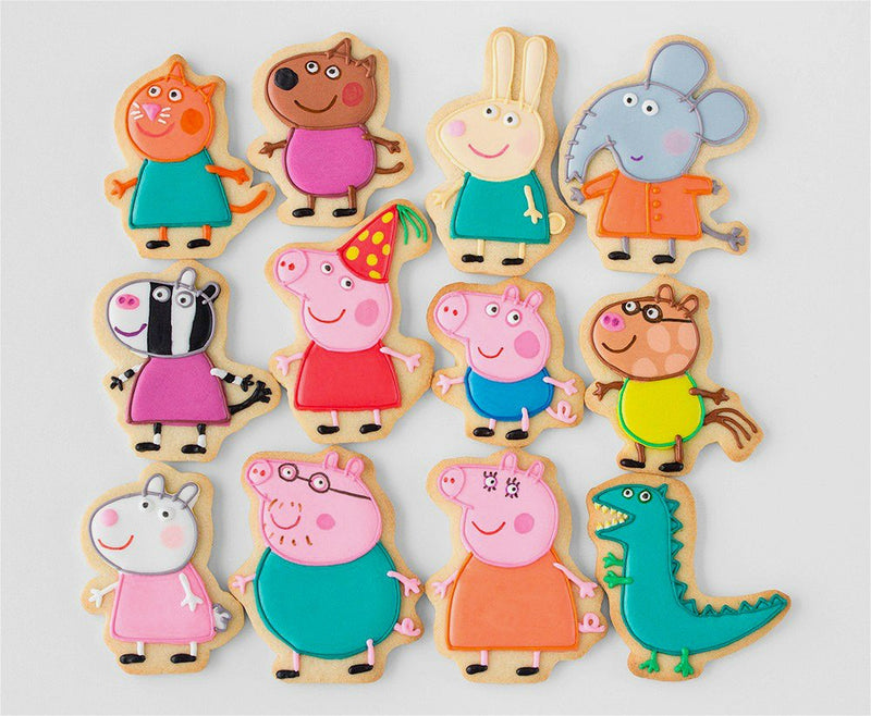 YUHAO Pepp Pig Cookie Cutters Set for Kids - 8 PCS - Pepp Pig, George Pig, Daddy Pig, Mummy Pig, Pig Head, Sun, Umbrella and Message Board - Stainless Steel - PawsPlanet Australia