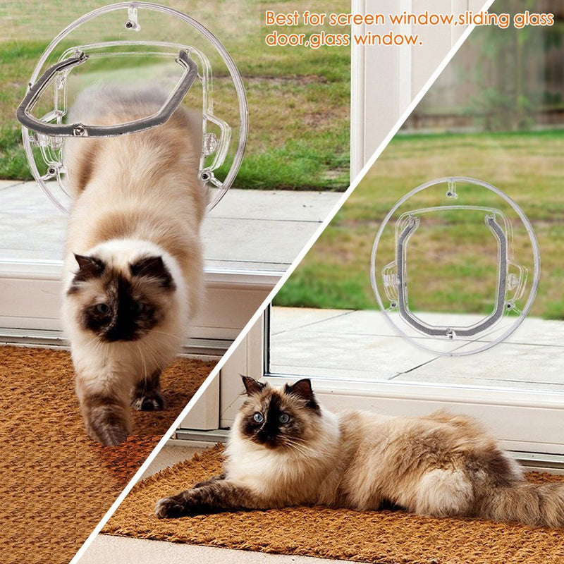 TOPINCN Pet Door Cages for Glass Window Door With Flap for All Cats And Small Dogs - PawsPlanet Australia