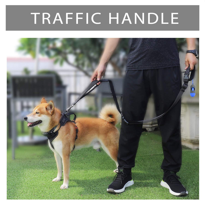 [Australia] - FULVARA Hands Free Dog Leashes for Medium and Large Dogs,Heavy Duty,Reflective,No Pull Leashes with Car Seat Belts,Double Padded Handle,6 ft Pets Lead 20mm Black 