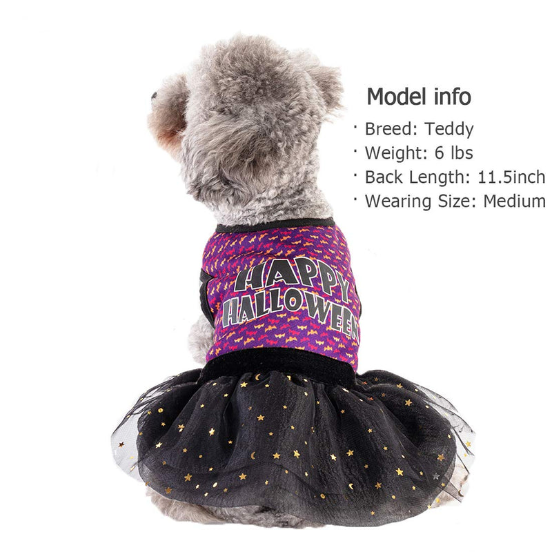 [Australia] - kyeese Christmas Dog Dress for Small Dogs Tutu Dress with Star Printing Cat Dress Holiday Medium 