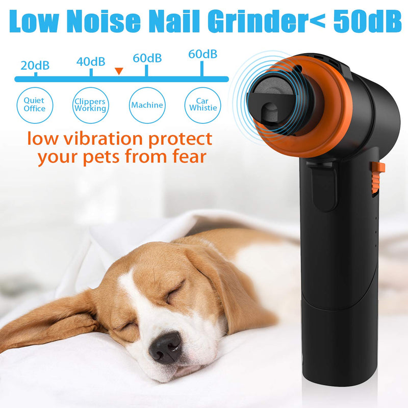 PESTON Dog Nail Grinder - Professional Electric Pet Nail Trimmer for Large Medium Small Dogs & Cats - Painless Paws Grooming, Smoothing, Trimming Tool - Rechargeable & Clippers Quiet (3-Speed) - PawsPlanet Australia