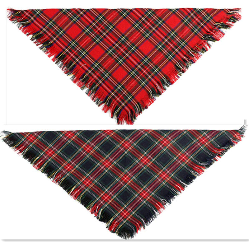 [Australia] - BoomBone Dog Bandana Christmas Plaid Bandanas for Dogs,Triangle Bibs Pet Scarf Accessories 