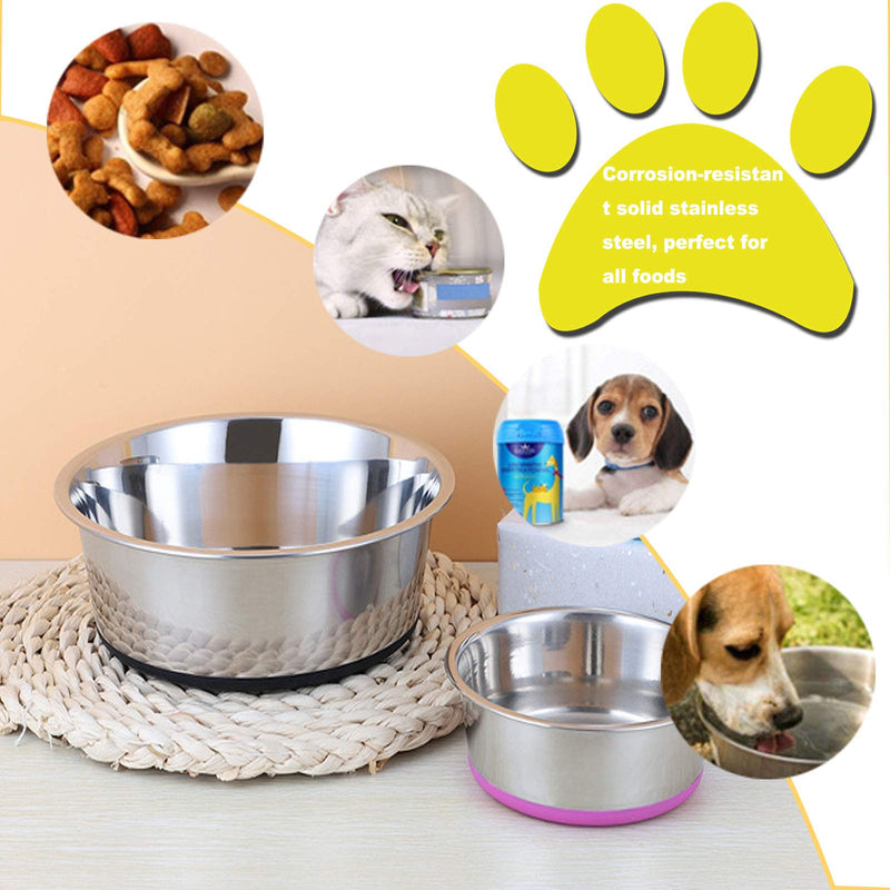 SUOXU Thick Stainless Steel Dog Bowl, Dog Cat Plate Bowls With Non-slip silicone Bases,Puppy Feeding Bowls,Dishwasher Safe Dog Cat Water Bowls and Feeder Bowls?S-14cm? S Black - PawsPlanet Australia