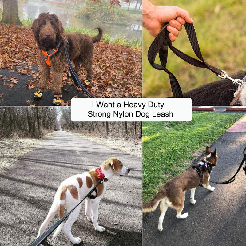 Leashes for Dogs 1.5m Double Handles Strong Dog Lead Heavy Duty Nylon Dog Rope Training Leash Control Safety Dual Dog leash for Large Medium Dogs, Reflective design - PawsPlanet Australia