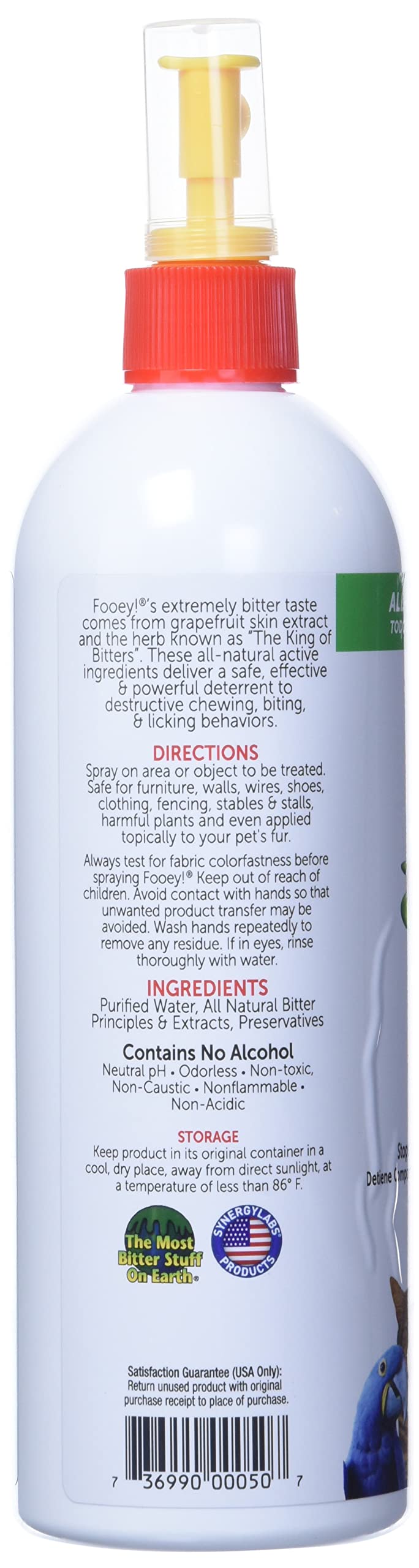 Fooey! Ultra-Bitter Training Aid Spray – Chewing, Biting, Licking Deterrent for Dogs, Cats, Horses, Rabbits, Ferrets, Birds - Safe for Pet’s Skin – Can Also Protect Garden from Deer and Pests 16 Fl Oz - PawsPlanet Australia