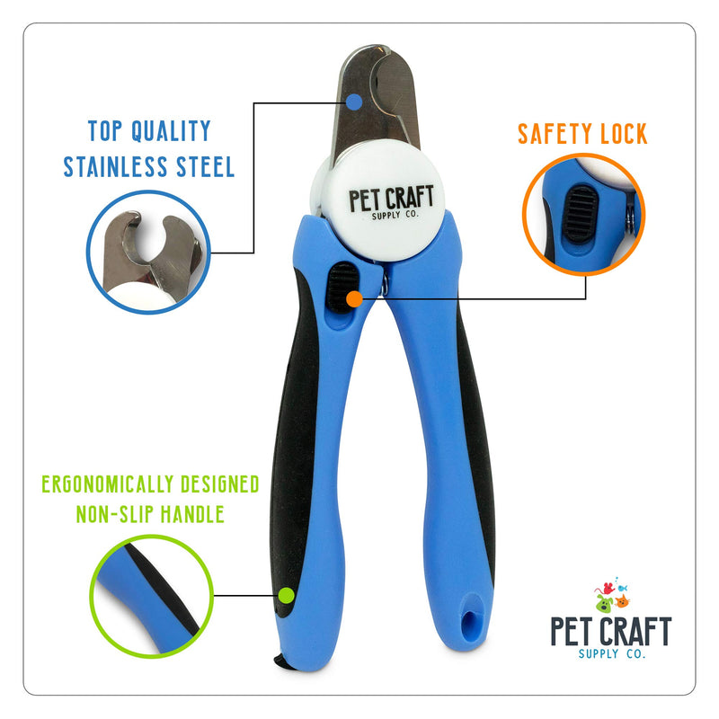 Pet Craft Supply Dog & Cat Pets Nail Clippers and Trimmers - with Safety Guard to Avoid Over Cutting, Bonus Nail File - Essential Puppies Supplies Grooming Kit - PawsPlanet Australia