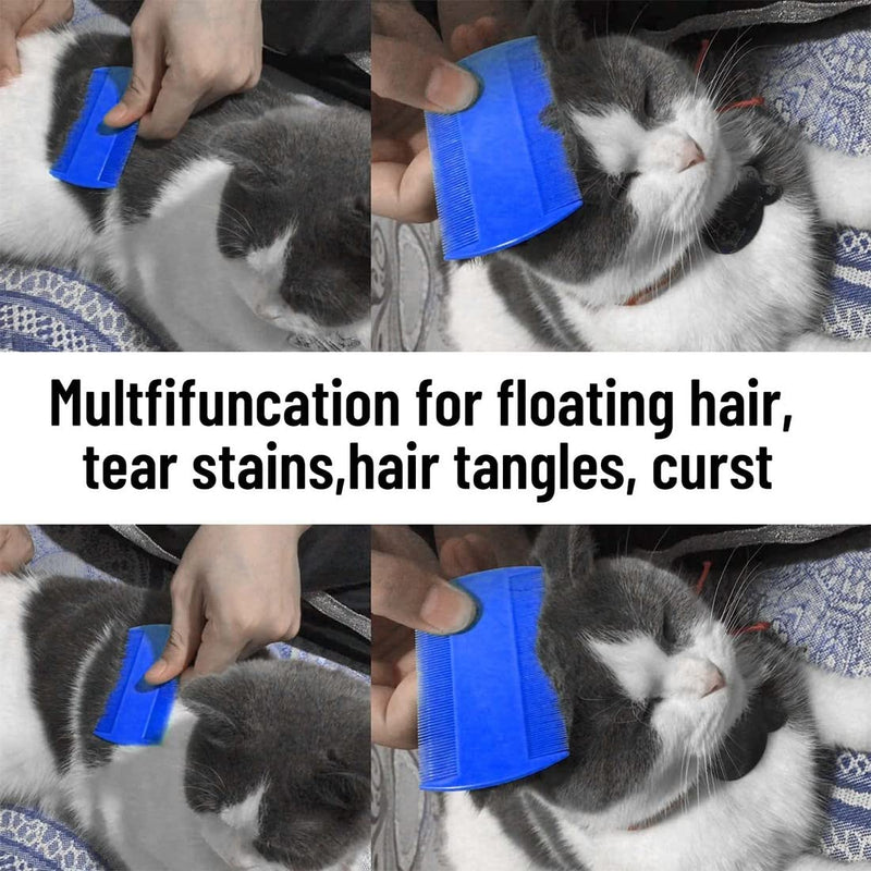 CUHZA Cat Dog Flea Comb, Pack of 3 Flea Combs for Cats, Lice Comb Dust Comb, Pet Tear Stain Remover Comb Set Pet Dog Cat Care Comb, Professional Flea Comb for Dogs and Cats - PawsPlanet Australia