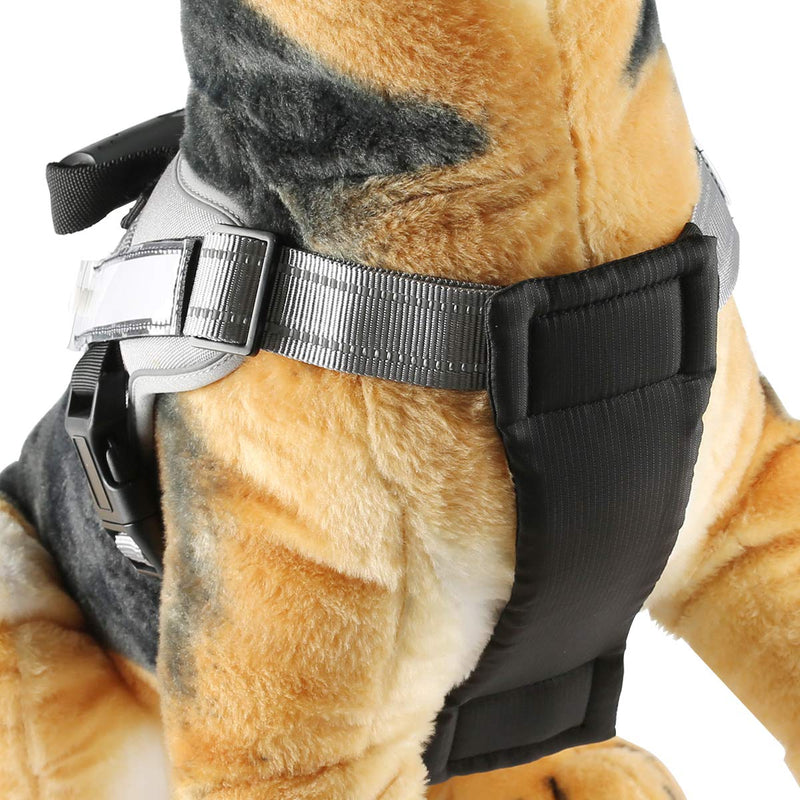 [Australia] - SKYMEE Dog Harness No-Pull Adjustable Pet Harness Nylon Webbing with Reflective Material Vest for Dogs Easy Control for Small Medium Large Dog Grey 