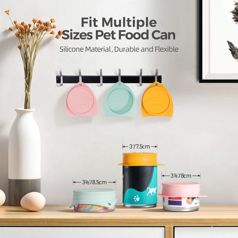 ComSaf Pet Food Can Covers Silicone Set of 3, Pet Food Can Lids Fit Multiple Sizes for Dog Cat Food, Durable Flexible Tight Seal Cover BPA Free Dishwasher Safe - PawsPlanet Australia