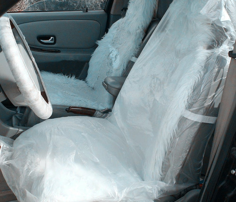 [Australia] - Moyishi 50PCS Car Disposable Plastic Seat Covers Vehicle Protector Mechanic Valet Pet Seat Covers 