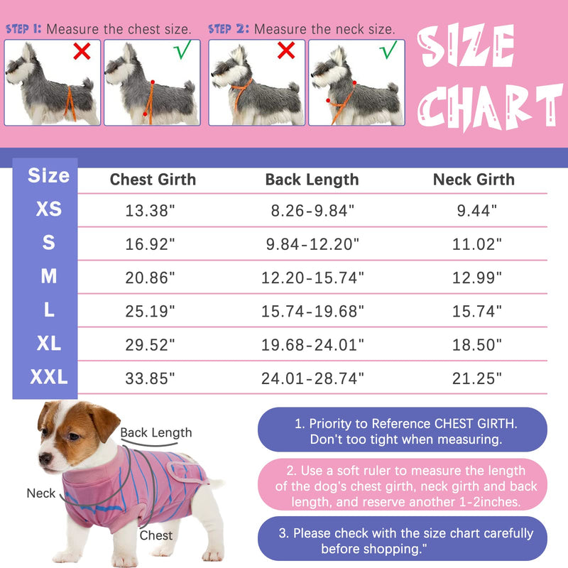 Recovery Suit for Dogs Cats After Surgery, Recovery Shirt for Male Female Dog Abdominal Wounds Bandages Cone E-Collar Alternative, Soft Fabric Onesie, Anti-Licking Pet Surgical Recovery Snuggly Suit XS Pink - PawsPlanet Australia