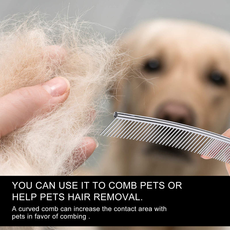 Dog Combs, Curved Stainless Steel Comb for Dogs, Pet Grooming Opening Knot Comb, Hair Removal Brush, Dog Grooming Tools for Long and Short Hair Dogs, Cats(A) A - PawsPlanet Australia