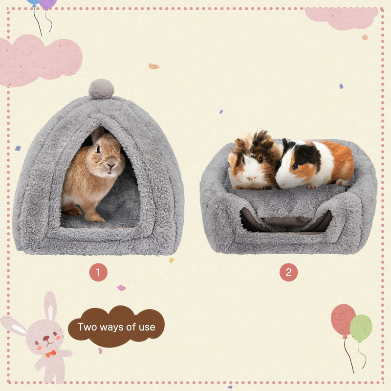 YUEPET Large Rabbit Cave Bed Bunny Warm Tent House Small Animal Triangle Hideout for Rabbit Bunny Guinea Pig Ferret - PawsPlanet Australia