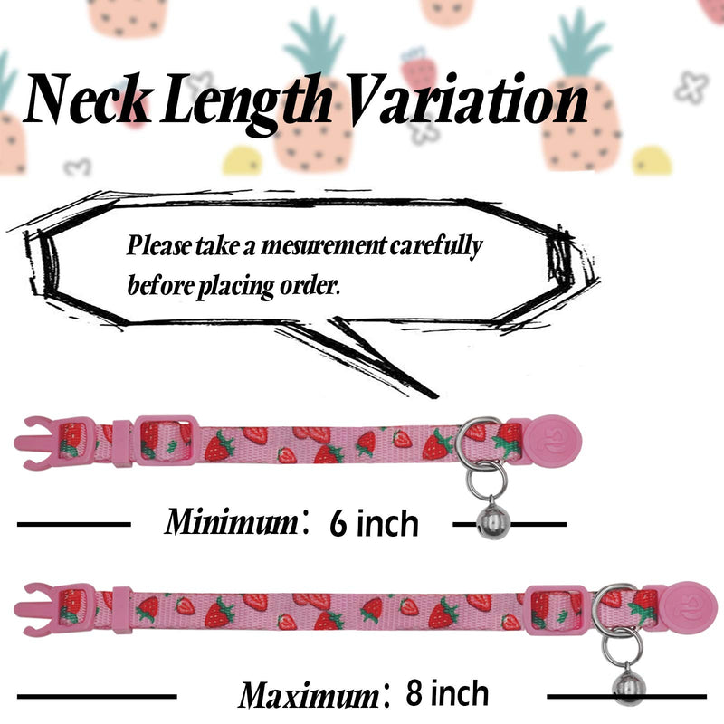 azuza Cat Kitten Collar Breakaway with Bell Quick Release Safe Buckle Adjustable Cat Kitten Collar Kitten Collar ( 6“-8”) - PawsPlanet Australia