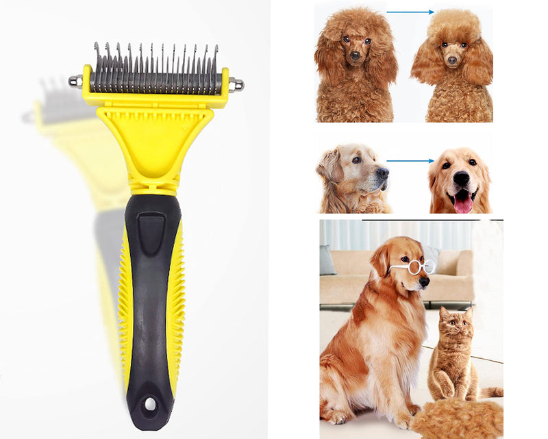 12 + 23 pet stainless steel comb double-sided, Grooming products for dogs, removes undercoat & tangles, massage effect. - PawsPlanet Australia