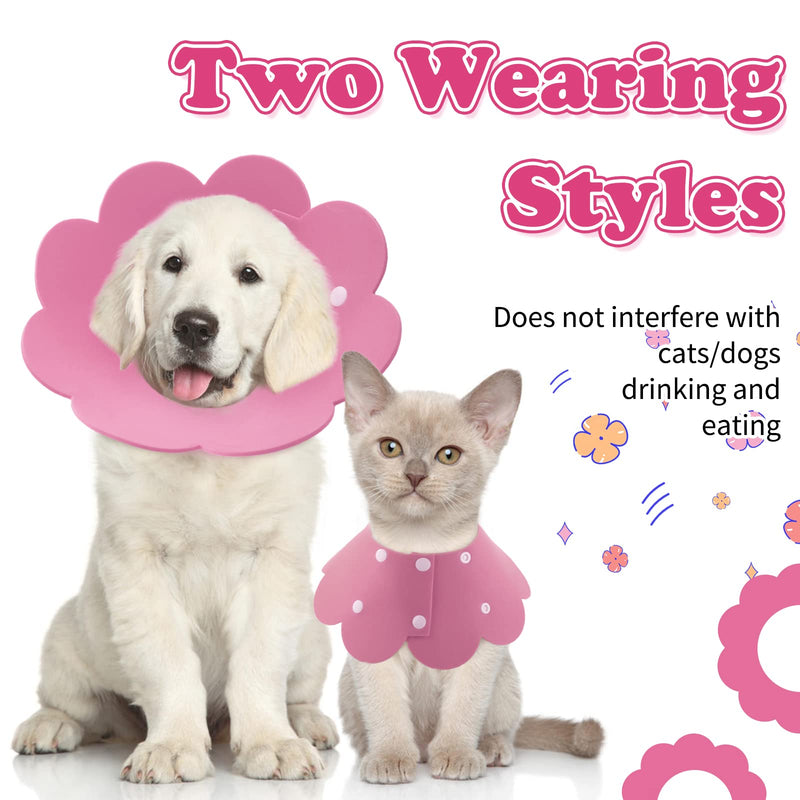 2 pieces neck collar for dogs, cats, leak protection, dog collar, soft protective collar, protective collar, cone collars, adjustable recovery collar, pet Elizabethan dog collar (pink, L) A-pink - PawsPlanet Australia