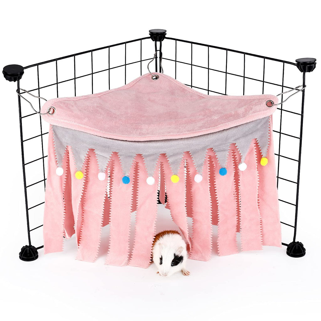 ONEJU Guinea Pig Hideout, Triangular Top Hideout for Guinea Pigs, 3-Sided Small Animal Hiding Place for Guinea Pigs, Rabbits, Chinchillas, Ferrets, Without Metal Fences. (Pink) 1 pack of pink - PawsPlanet Australia