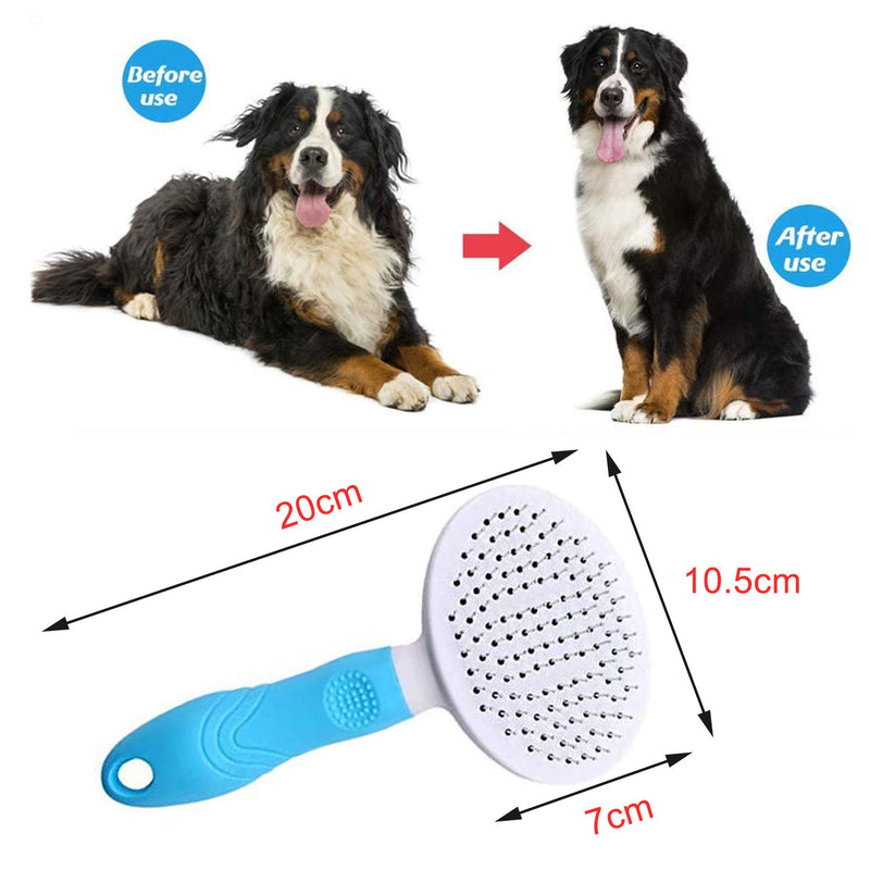 BEANKI Pet Comb, Dogs Cats Brush, Pet Grooming Brush, Self Cleaning Grooming Brushes, Rabbit Slicker Brush, Daily Use to Clean Loose Fur & Dirt for Dogs & Cats - PawsPlanet Australia