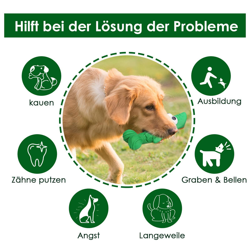 Dog toy, robust dog toy, food dispenser, interactive toy, dental care, bite-resistant, natural rubber, activity for every breed of dog, for indestructible chewing dog toy green B-green - PawsPlanet Australia