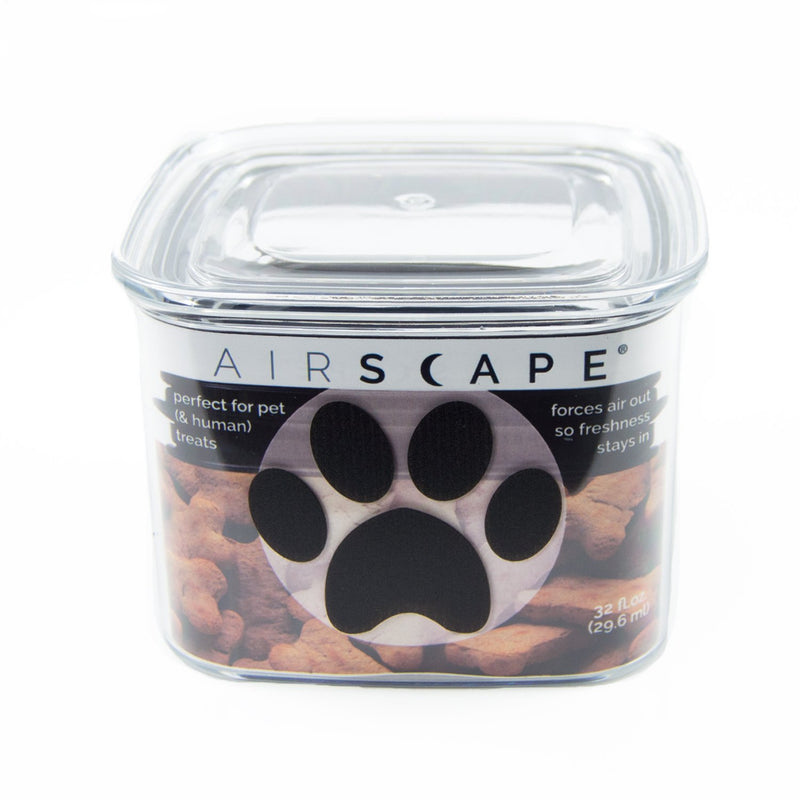[Australia] - Airscape Pet Food and Treat Storage Container - Patented Airtight Lid Preserves Food Freshness - Clear Plastic - 32 fl. oz 