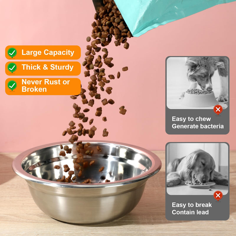 2 Pack 6 Cups 8" Stainless Steel Dog Bowls 50oz Thickened Durable Replacement Dog Food Bowls for Food and Water, Fit for COMESOON Dog Bowl Stand DB-B01/DB-B03 Replacement Bowls x2 - PawsPlanet Australia
