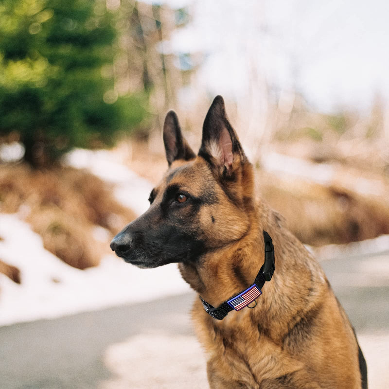 LUCKYDC Martingale Collar for Training Dogs. Adjustable Reflective Collars with Buckle-USA Flag- NO Pull-Prevents Slipping Out, for Medium Large XL Dogs. Helps with Strong pullers(L, Black) - PawsPlanet Australia