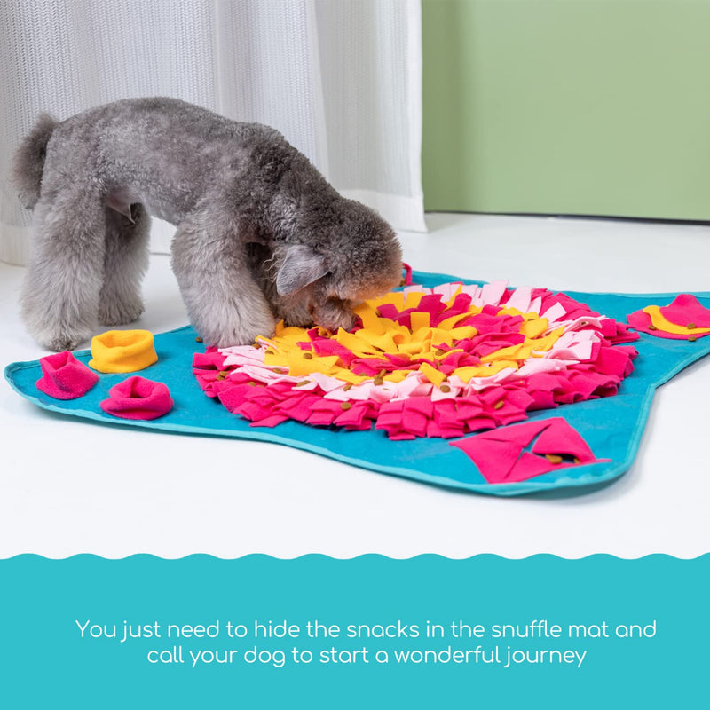 Nobleza Sniffing Carpet Dog Intelligence Toy, Sniffing Carpet Washable Foldable, Non-Slip Intelligence Dog Toy Sniffing Toy Promotes Natural Foraging Skills, 70 x 70 cm Blue - PawsPlanet Australia