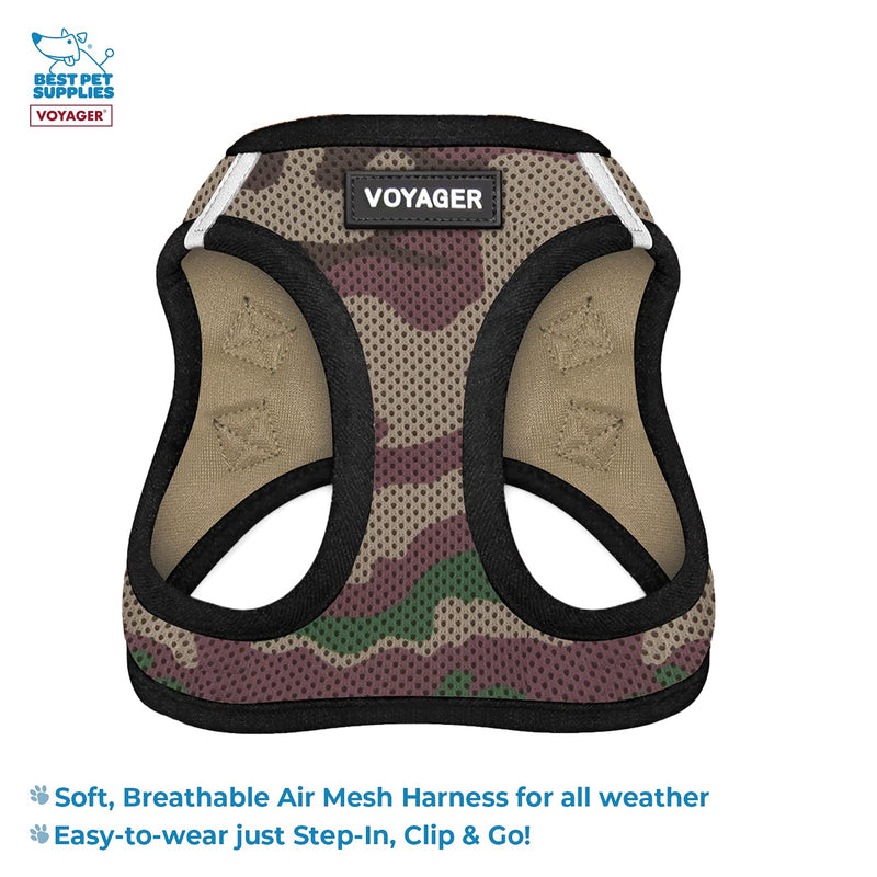 Voyager Step-in Air Dog Harness - All Weather Mesh Step in Vest Harness for Small and Medium Dogs by Best Pet Supplies L (Chest: 18 - 21") Army Base (Leash Bundle) - PawsPlanet Australia