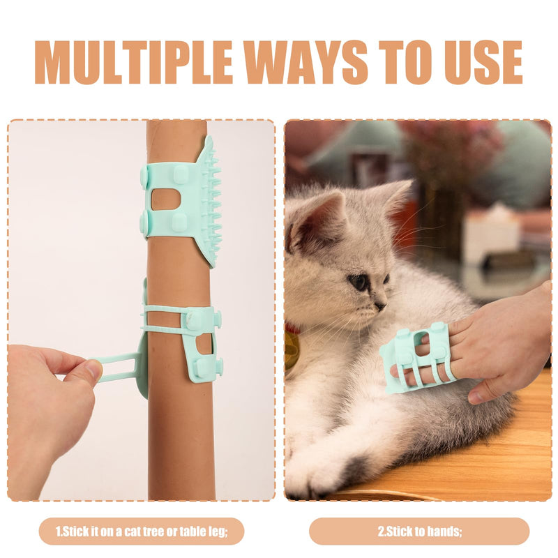 2pcs 2-in-1 Self Cleaning Cat Brush, Pet Tickling Artifact, Silicone Cat Grooming Massage Shedding Brush Adjustable Cat Face Scratchers for Corner Table Legs Climbing Frame Dog Pet Shedding Glove - PawsPlanet Australia