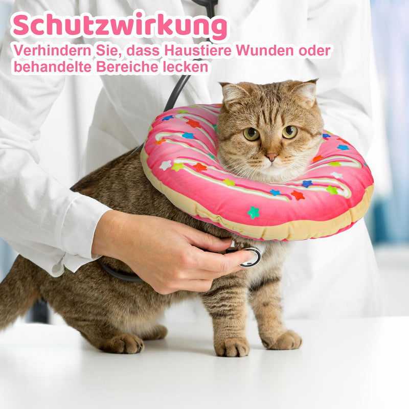 Fanshiontide Cat Neck Brace, Soft Cat Donut Neck Brace Adjustable Anti Bite Cat Collar Protective Collar Neck Brace for Cats Puppies Pets After Surgery and Injuries (S Pink) S - PawsPlanet Australia