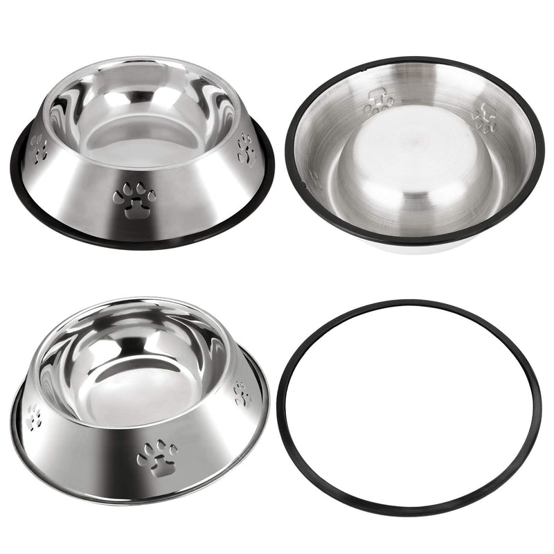 Legendog large Dog Bowl, 2 Stainless Steel Dog Bowl/Dog Feeding Bowls/Paw Dog Bowl for Medium Big Dogs Feed Water and Food (22cm) 22cm - PawsPlanet Australia