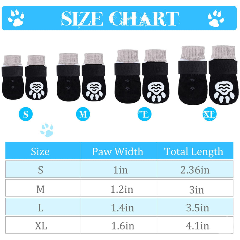 Frienda 8 Pieces Anti-Slip Dog Socks Pet Paw Protector Socks Soft Non Skid Knit Dogs Socks Rubber Sole Traction Control Pet Paw Protector with Adjustable Straps for Puppy Dog Cat Small - PawsPlanet Australia