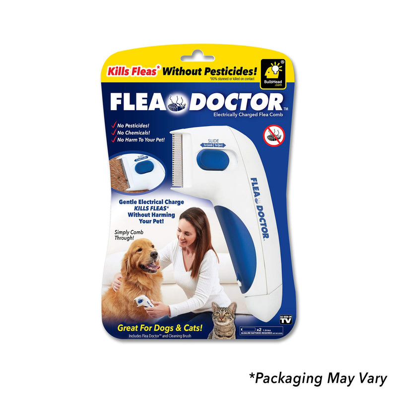 BulbHead Original As Seen On TV Flea Doctor Electronic Flea Comb Perfect for Dogs & Cats, Kills & Stuns Fleas (1 Pack) - PawsPlanet Australia