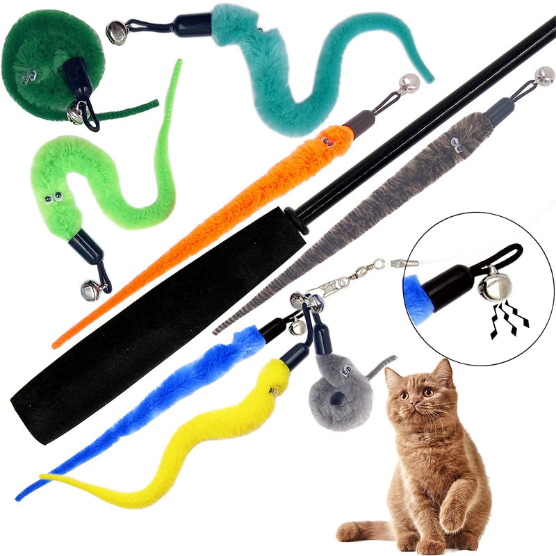 Cat Worm Toy Refills Cat Toy Wand Replacement, Cat Worms Refill, Worm Teaser Refills for Cat Wand 12 PCS Worm Refills - PawsPlanet Australia