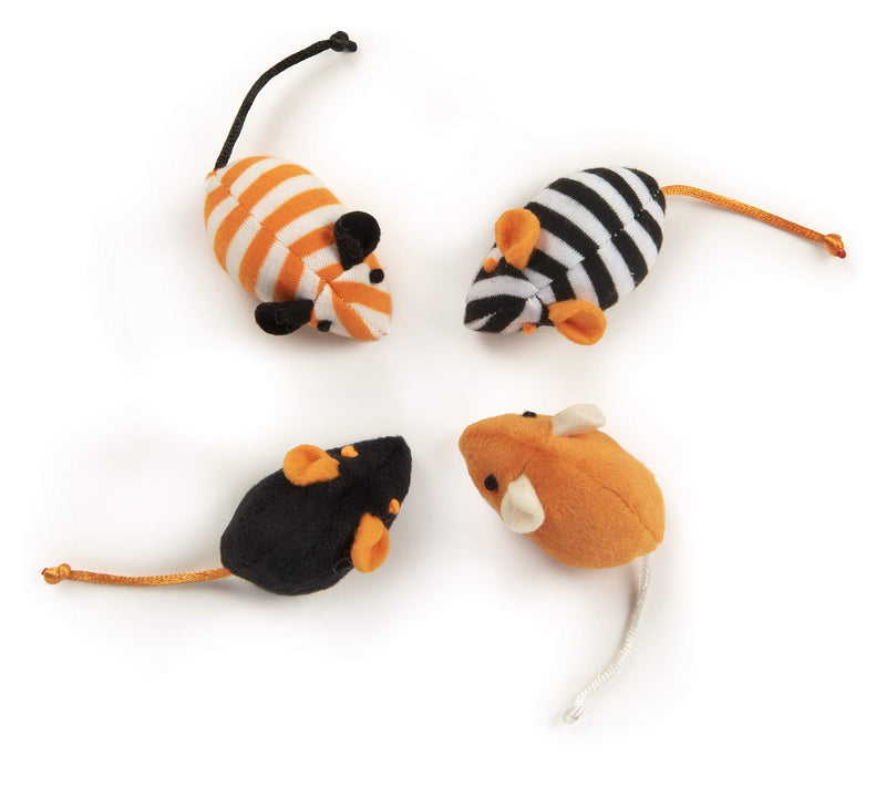 SmartyKat, Skitter Mice, Soft Plush Cat Toys, Catnip Filled, Pure, Potent, Halloween Themed, Set of 4, Orange, One Size, 38063 - PawsPlanet Australia