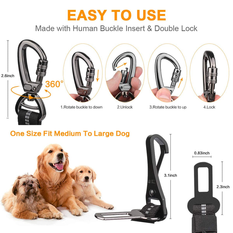 [Australia] - led day Dog Car Harness Dog Seat Belt Adjustable 3-in-1 Cat Pet Dog Car Safety Belt with Hook Latch & Seatbelt Buckle 