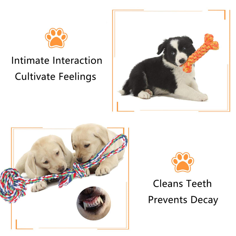 OWill 8Pcs Dog Toys,Chew Rope Toy Teething Training Ball,Knots Cotton Toys for small dogs. - PawsPlanet Australia