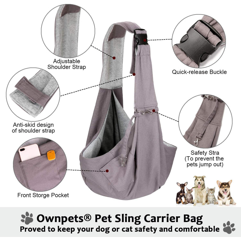 OWNPETS Pet Sling Carrier, Pet Sling Carrier Bag Safe,Fit 10~15lb Cats&Dogs, Comfortable, Adjustable, Perfect for Daily Walk, Outdoor Activity and Weekend Adventure - PawsPlanet Australia
