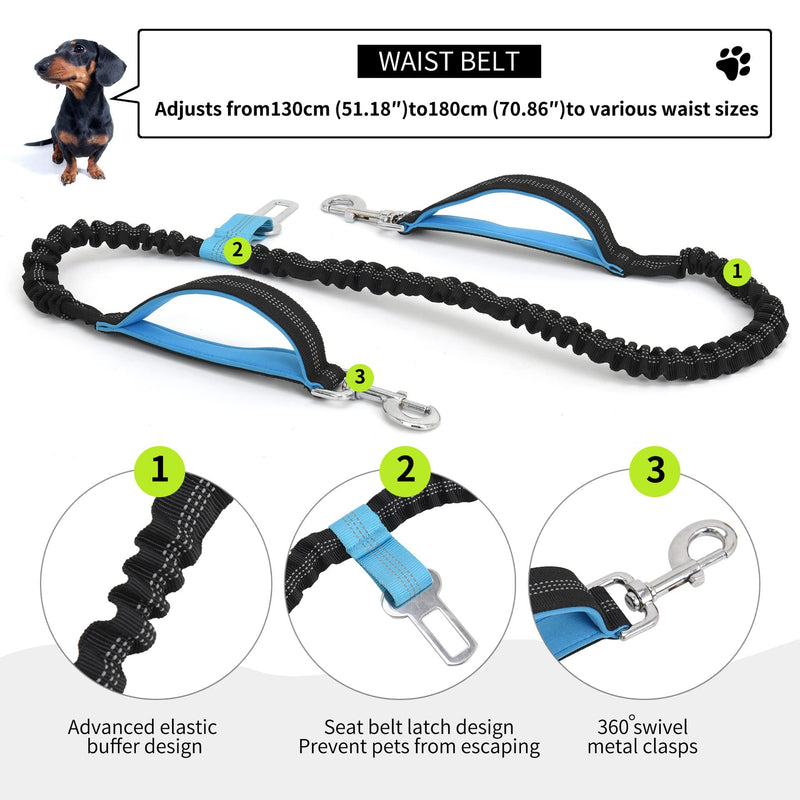 Clape Hands-Free Lead with Waterproof Belt Bag Hands Free Dog Leash Waist Jogging Lead for Dogs Multifunctional Sports Drinking Belt OT09-Gray - PawsPlanet Australia