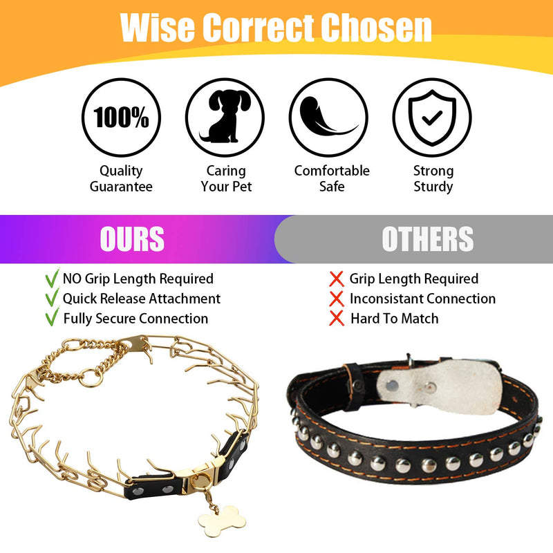 DYJKOUG Dog Prong Collar Dog Training Collar with Tag Buckle Quick Release Adjustable for Medium Large XL Dog Behavior Training Sizing 24-30 inches - PawsPlanet Australia