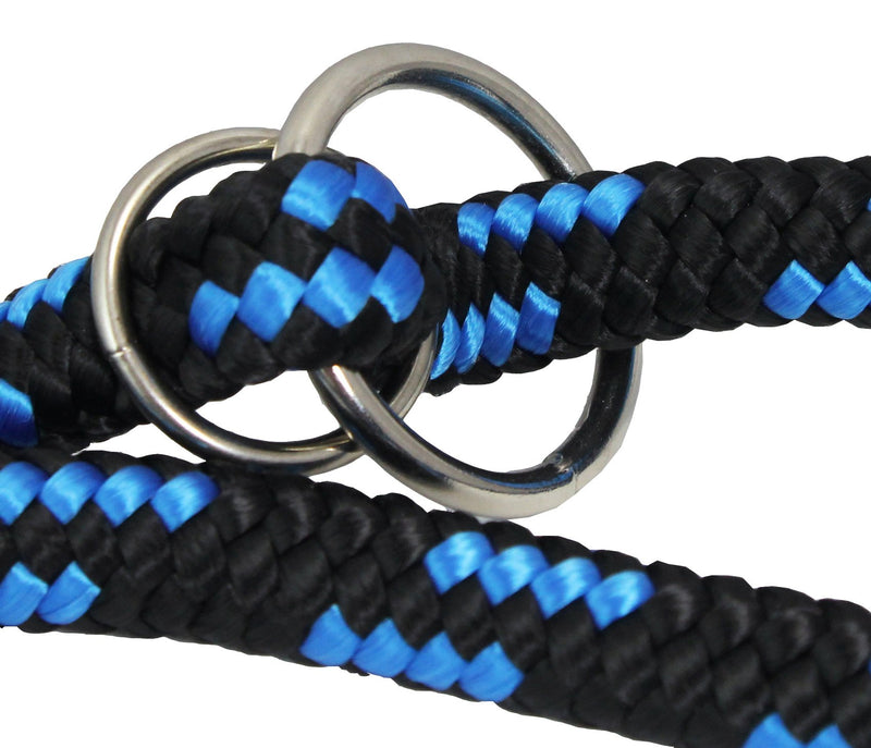 [Australia] - Adjustable Multifunctional Rope Dog Leash 42"-70" Large; 1/2" (12mm) Diam Blue/Black 