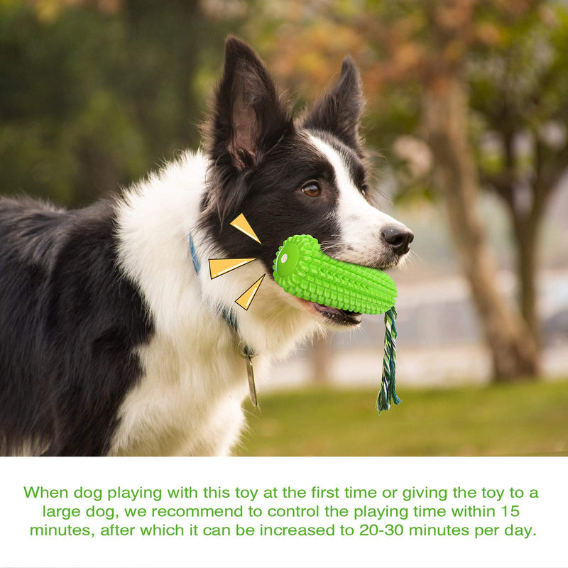Dog Toys, Puppy Chew Toys, Acecy Indestructible Tough Dog Toys for Teething and Boredom, Corn Stick Squeaky Toy for Small Medium Large Breeds(Green) Green - PawsPlanet Australia
