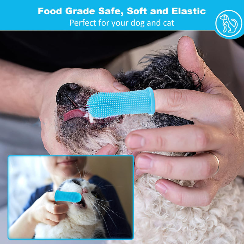 10Pcs Toothbrush Dog, 360º Dog Finger Toothbrush, Silicone Pets Teeth Cleaning Toothbrush Kit for Dogs, Puppies, Cats & Small Pets Dental Care - PawsPlanet Australia
