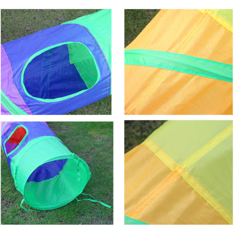 [Australia] - Cat Tunnel with Play Ball, Foldable Rainbow S-Tunnel for Indoor Cat, Interactive Peek-a-Boo Cat Chute Cat Tube Toy with Fun Ball and 2 Peek Hole, for Kittens Puppies Rabbits and Other Small Pets 