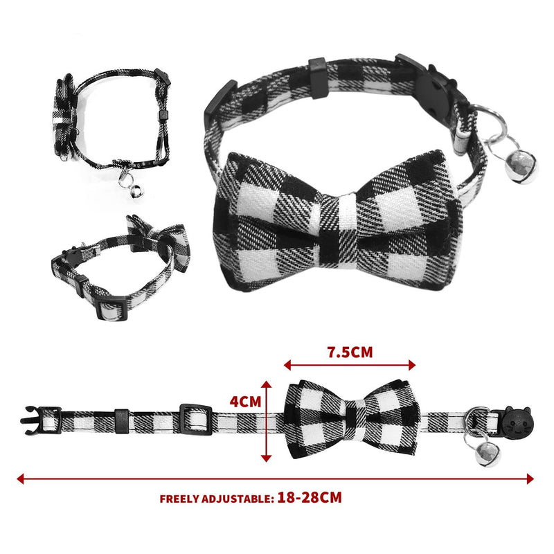 3pcs Christmas Cat Collar with Bell and Bow Tie Quick Release Collars for Kittens and Cats - PawsPlanet Australia