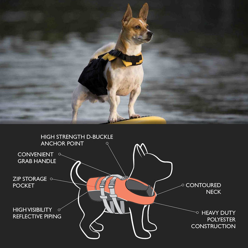 [Australia] - EzyDog Micro Doggy Flotation Device (DFD) 2XS (Length 8-1/2"-12", Girth 10"-16-1/2") Yellow 