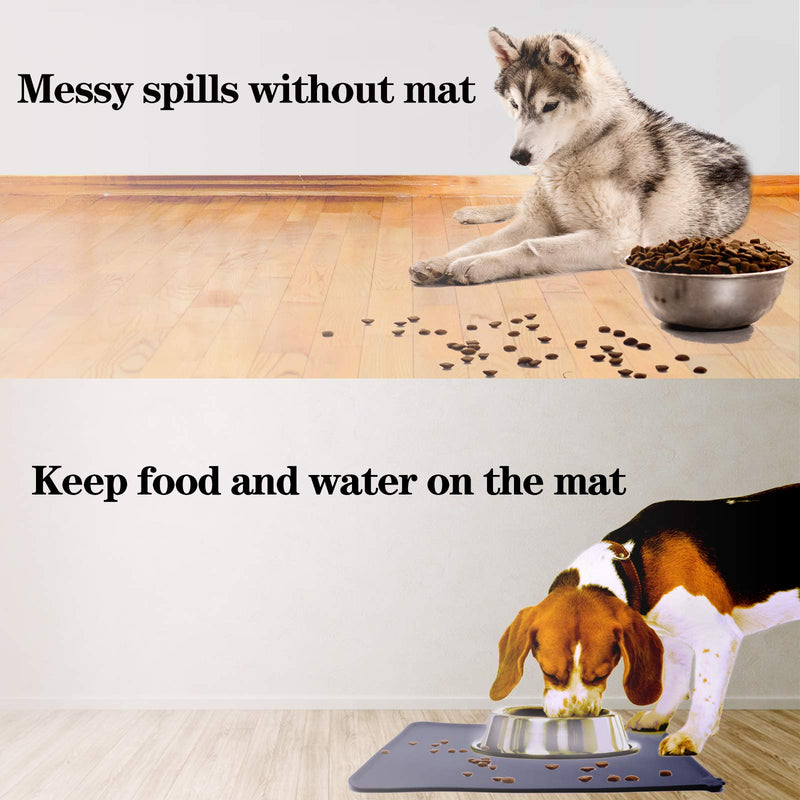 [Australia] - Wqixu Pet Food Mats Waterproof Anti-Slip Silicone Pet Bowl Drinking Mat Feeding Mats for Dog and Cat Non-Toxic Pet Supplies 