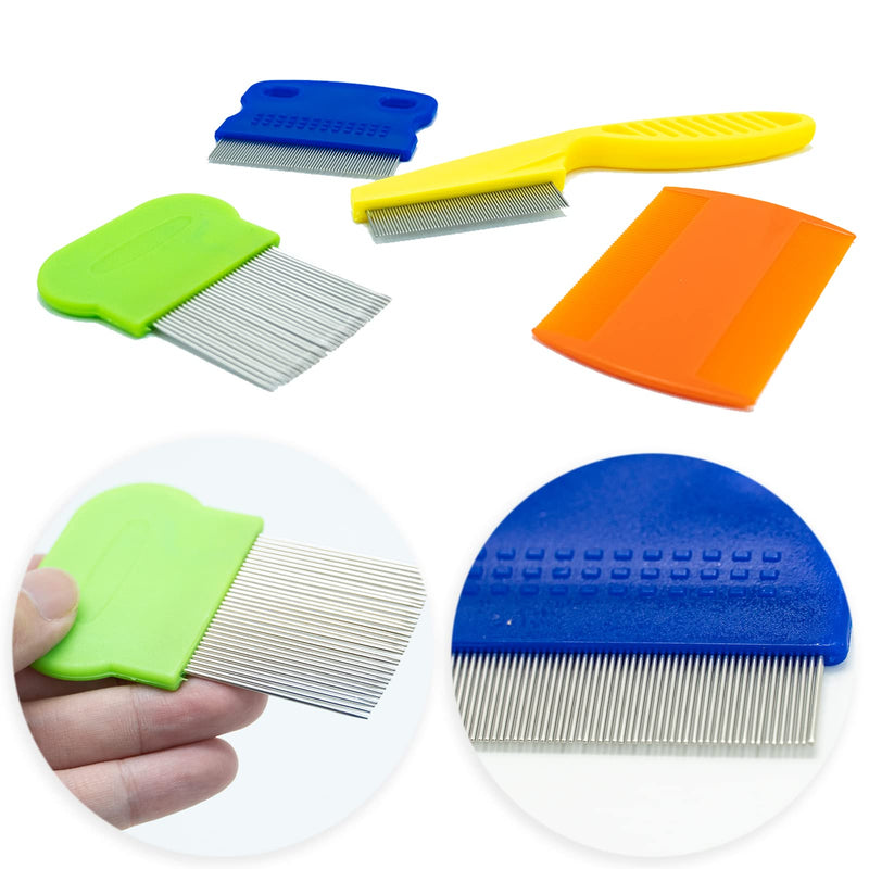 4 Pcs Pet Comb for Cat Dog Flea Lice Tear Stain Remover Combs Fine Tooth Grooming Removal Tool - PawsPlanet Australia