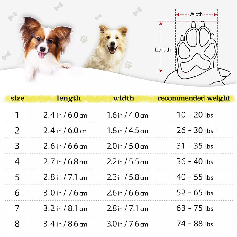 Hcpet Dog Boots, Waterproof Dog Shoes, Dog Booties with Reflective Rugged Anti-Slip Sole and Skid-Proof, Outdoor Dog Rain Boots for Small to Large Dogs, Four Ways Stretch Paw Protectors 4Ps Black 2: 2.4"x1.8"(L*W) for 26-30 lbs - PawsPlanet Australia