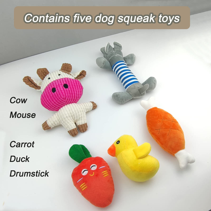TODREMOU Dog Toys Squeaky Toys for Dogs Pack of 5 Chew Toys for Puppy Teething - PawsPlanet Australia